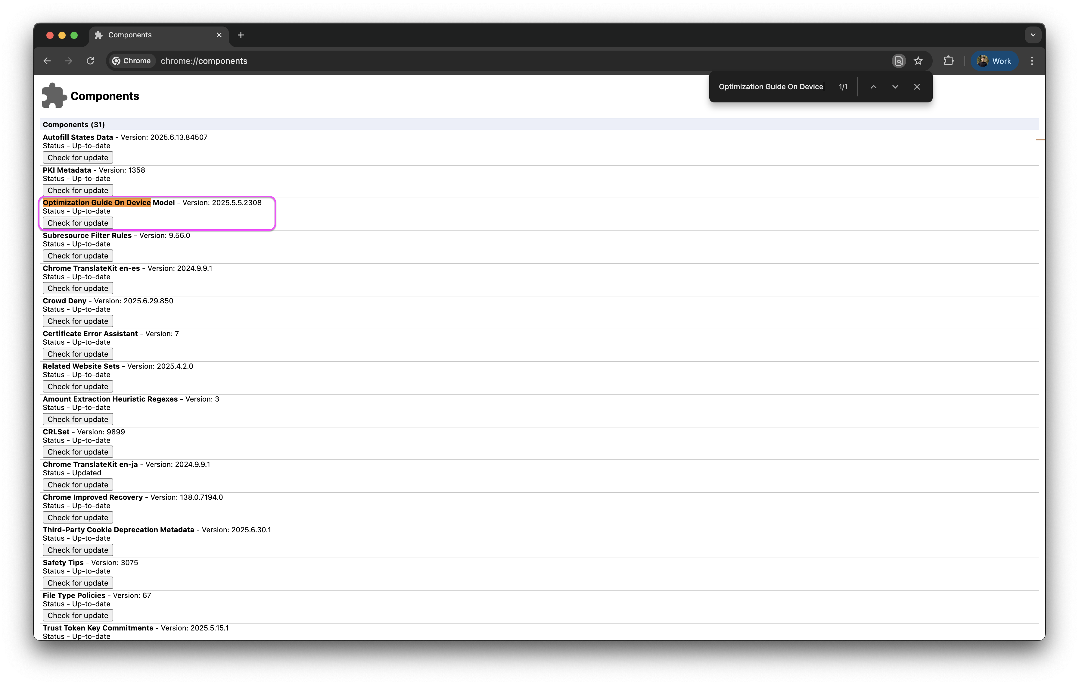 Chrome Components